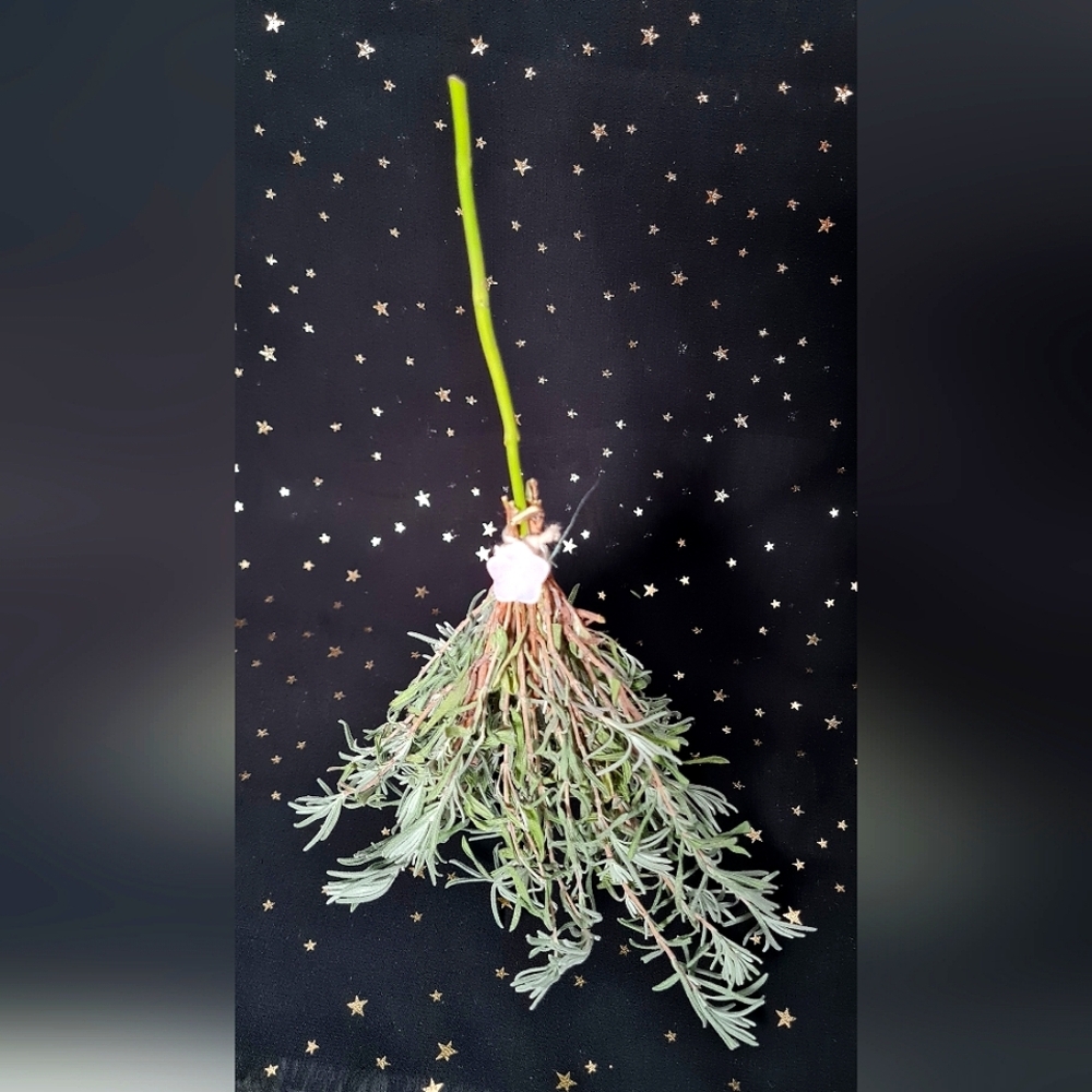 Rose quartz flower lavender besom broom